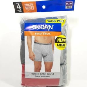 Gildan Boxer Briefs Men's 4 pk 2XL 44-46 Cotton Plush Waistband (S1TD)